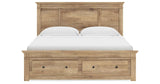 Makidern Tan King Panel Storage Bed by Ashley at Eve Furniture
