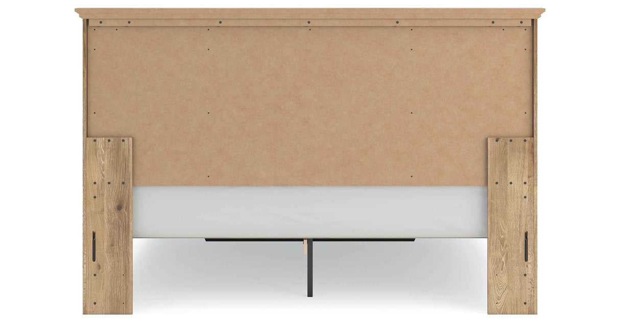 Makidern Tan King Panel Storage Bed by Ashley at Eve Furniture