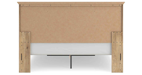 Makidern Tan King Panel Storage Bed by Ashley at Eve Furniture