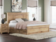 Makidern Tan King Panel Storage Bed by Ashley at Eve Furniture