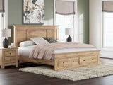 Makidern Tan King Panel Storage Bed by Ashley at Eve Furniture