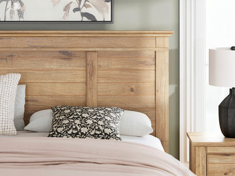 Makidern Tan Panel Storage Bedroom Set with 2 Footboard Drawers by Ashley at Eve Furniture