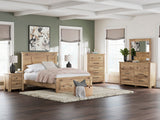 Makidern Tan Panel Storage Bedroom Set with 2 Footboard Drawers by Ashley at Eve Furniture