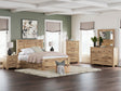 Makidern Tan Panel Storage Bedroom Set with 2 One-Side Drawers by Ashley at Eve Furniture