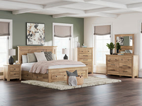Makidern Tan Panel Storage Bedroom Set with 4 Drawers by Ashley at Eve Furniture