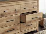 Makidern Tan Panel Storage Bedroom Set with 6 Drawers by Ashley at Eve Furniture