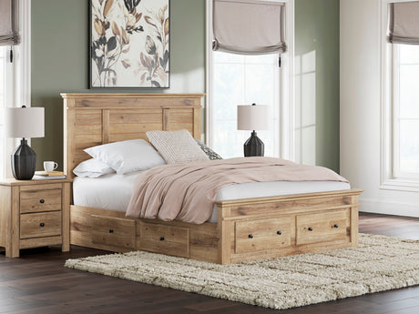 Makidern Tan Panel Storage Bedroom Set with 6 Drawers by Ashley at Eve Furniture