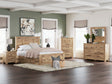 Makidern Tan Panel Storage Bedroom Set with 6 Drawers by Ashley at Eve Furniture
