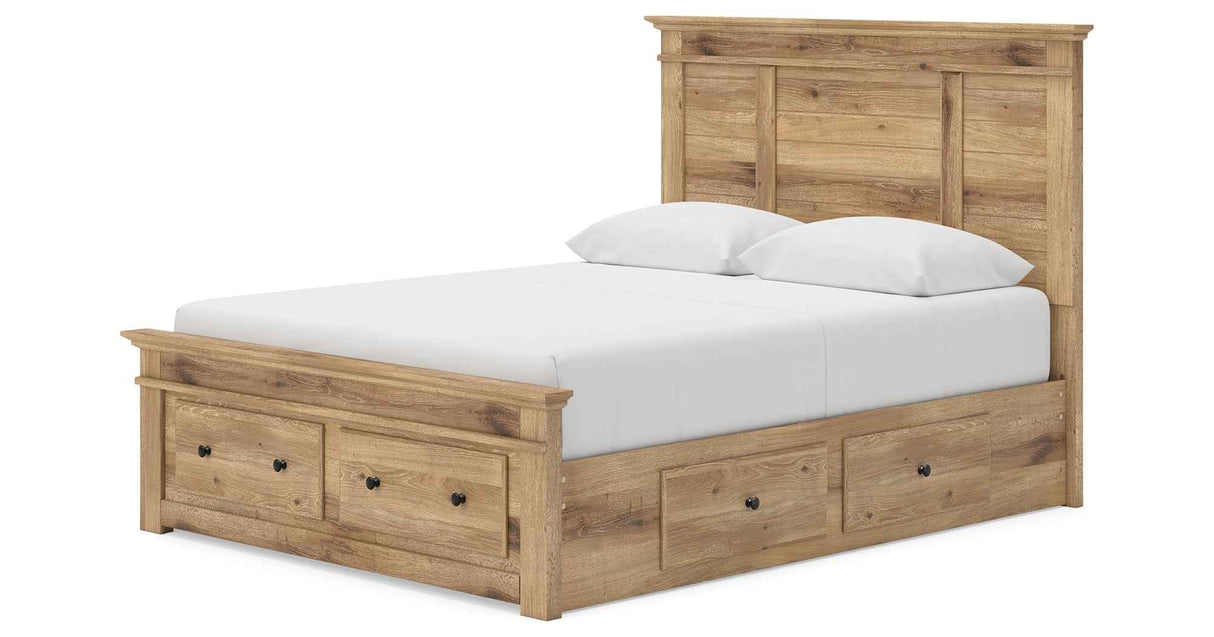 Makidern Tan Queen Panel Storage Bed by Ashley at Eve Furniture