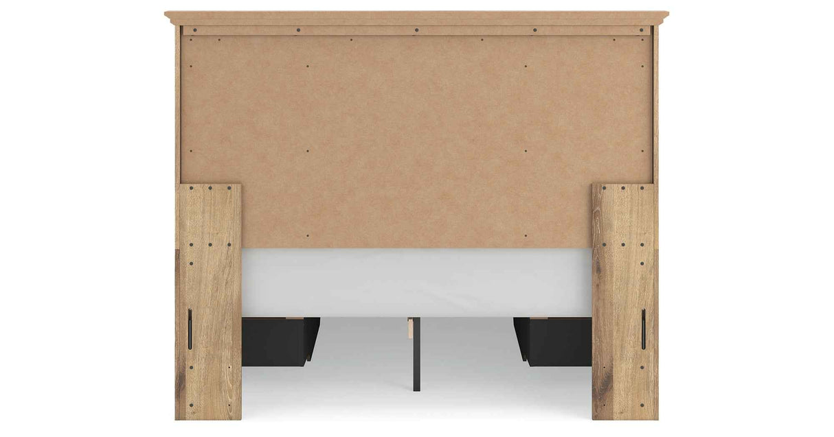 Makidern Tan Queen Panel Storage Bed by Ashley at Eve Furniture