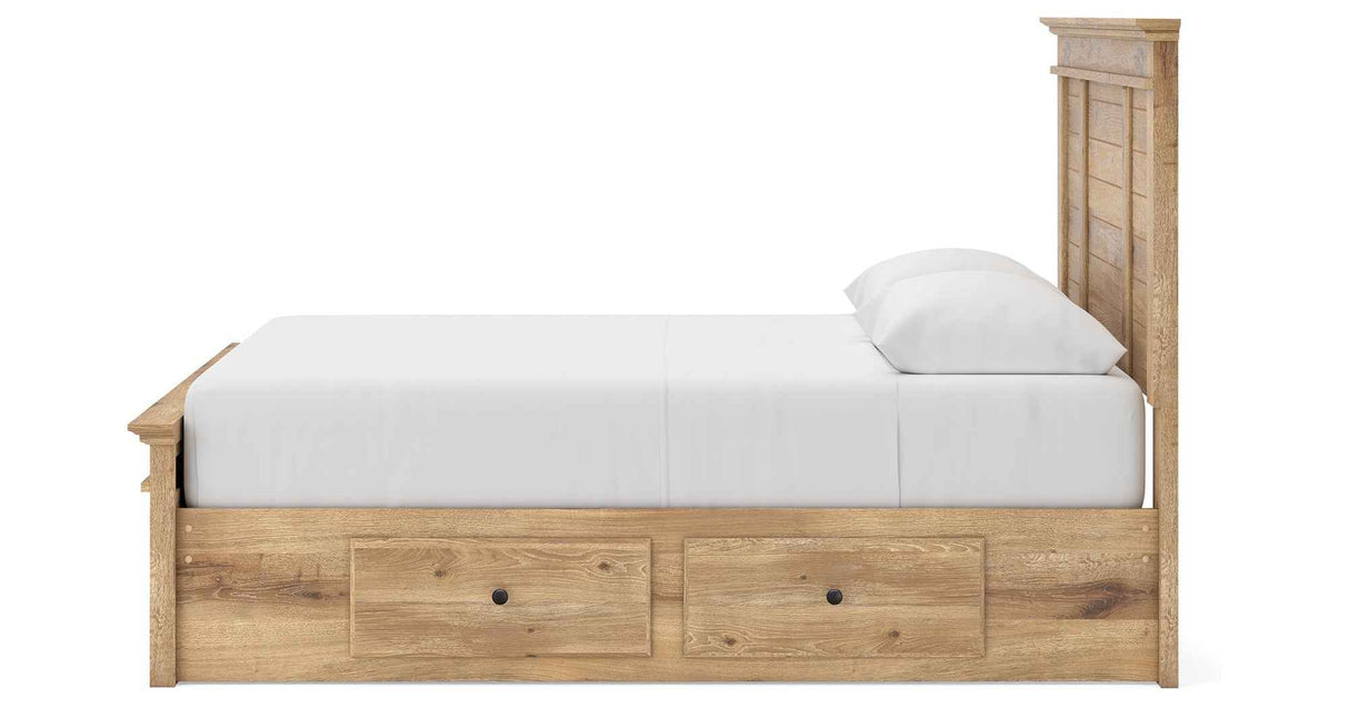 Makidern Tan Queen Panel Storage Bed by Ashley at Eve Furniture