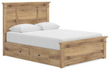 Makidern Tan Queen Panel Storage Bed by Ashley at Eve Furniture