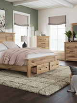 Makidern Tan Queen Panel Storage Bed by Ashley at Eve Furniture