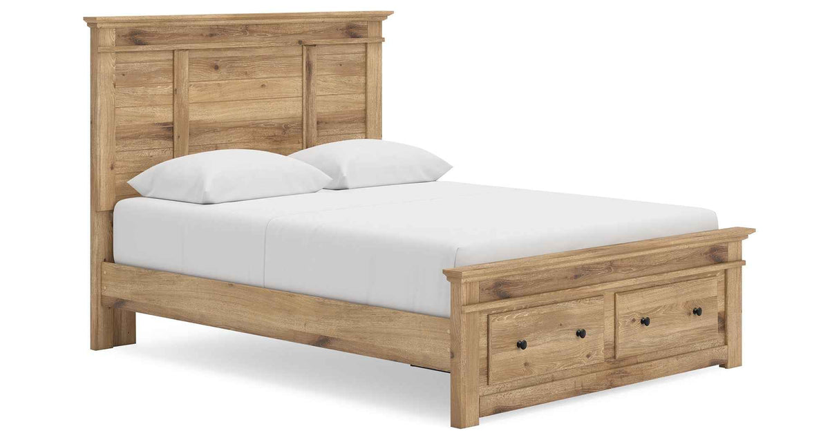 Makidern Tan Queen Panel Storage Bed by Ashley at Eve Furniture