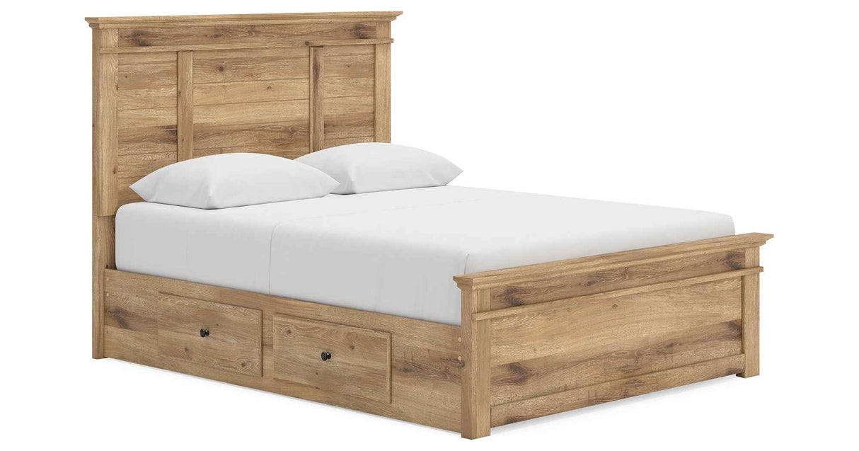 Makidern Tan Queen Panel Storage Bed by Ashley at Eve Furniture