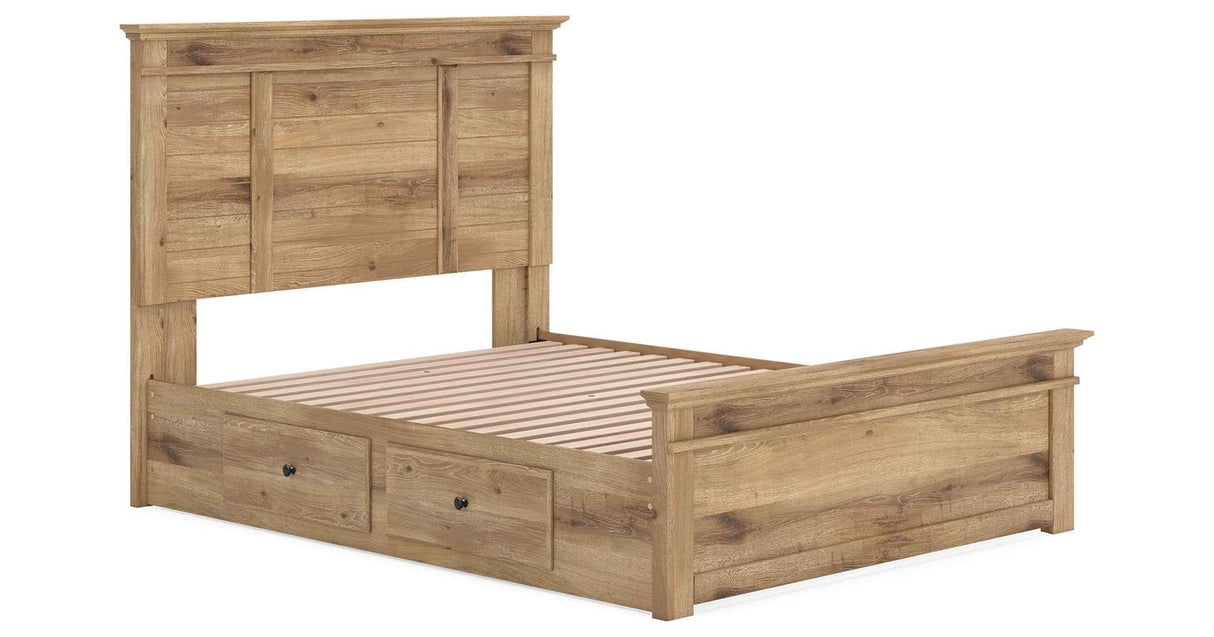 Makidern Tan Queen Panel Storage Bed by Ashley at Eve Furniture
