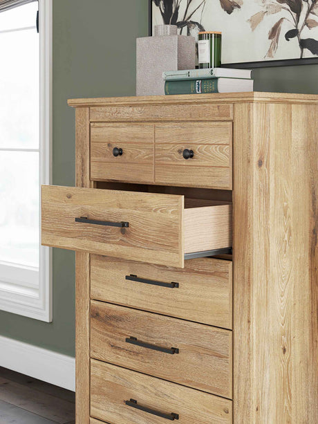 Makidern Tan Storage Youth Panel Bedroom Set with 4 Drawers by Ashley at Eve Furniture