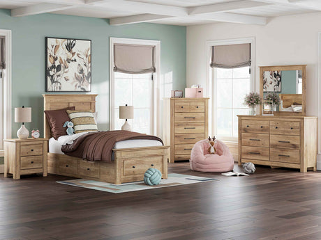 Makidern Tan Storage Youth Panel Bedroom Set with 6 Drawers by Ashley at Eve Furniture