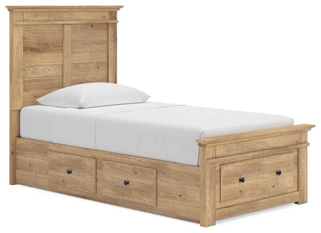 Makidern Tan Twin Panel Storage Bed by Ashley at Eve Furniture