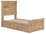 Makidern Tan Twin Panel Storage Bed by Ashley at Eve Furniture