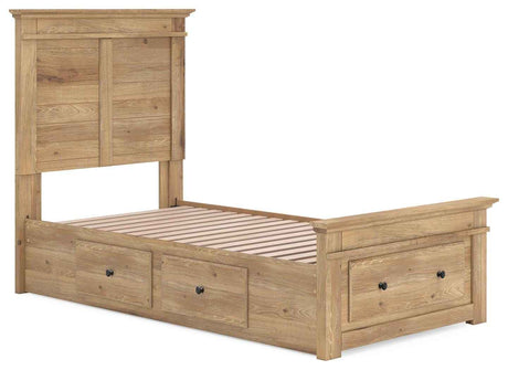Makidern Tan Twin Panel Storage Bed by Ashley at Eve Furniture