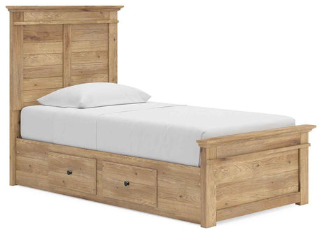 Makidern Tan Twin Panel Storage Bed by Ashley at Eve Furniture