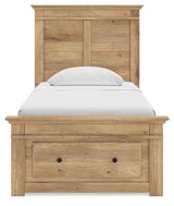 Makidern Tan Twin Panel Storage Bed by Ashley at Eve Furniture