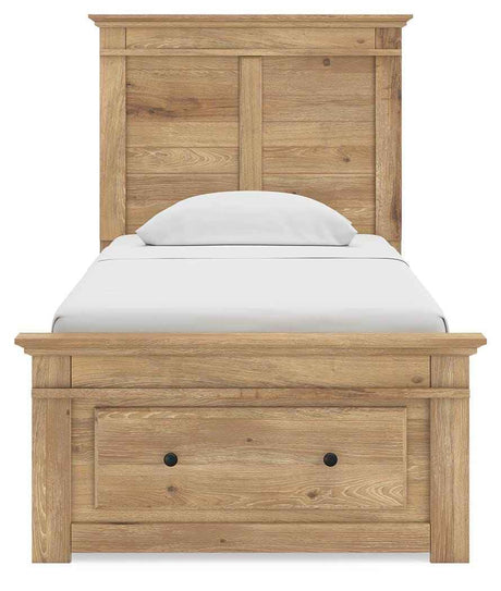 Makidern Tan Twin Panel Storage Bed by Ashley at Eve Furniture