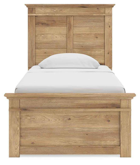 Makidern Tan Twin Panel Storage Bed by Ashley at Eve Furniture