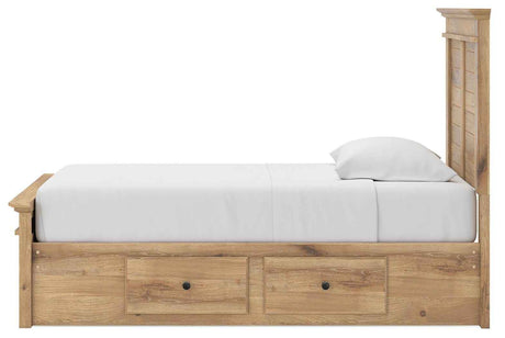 Makidern Tan Twin Panel Storage Bed by Ashley at Eve Furniture