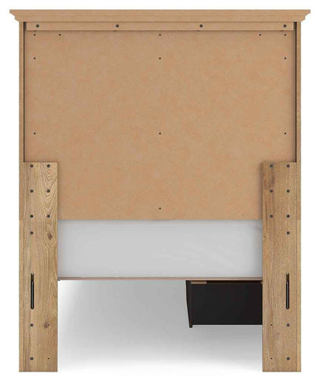 Makidern Tan Twin Panel Storage Bed by Ashley at Eve Furniture