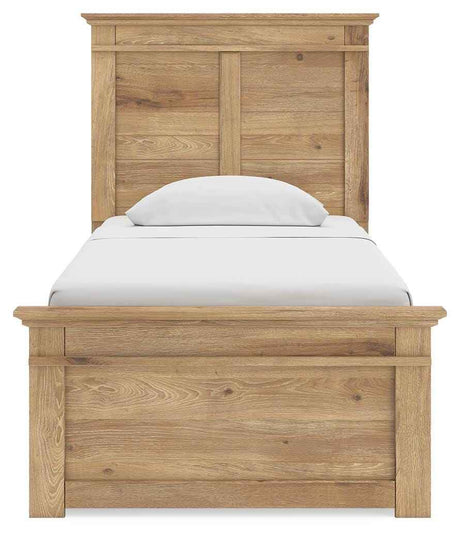 Makidern Tan Twin Panel Storage Bed by Ashley at Eve Furniture