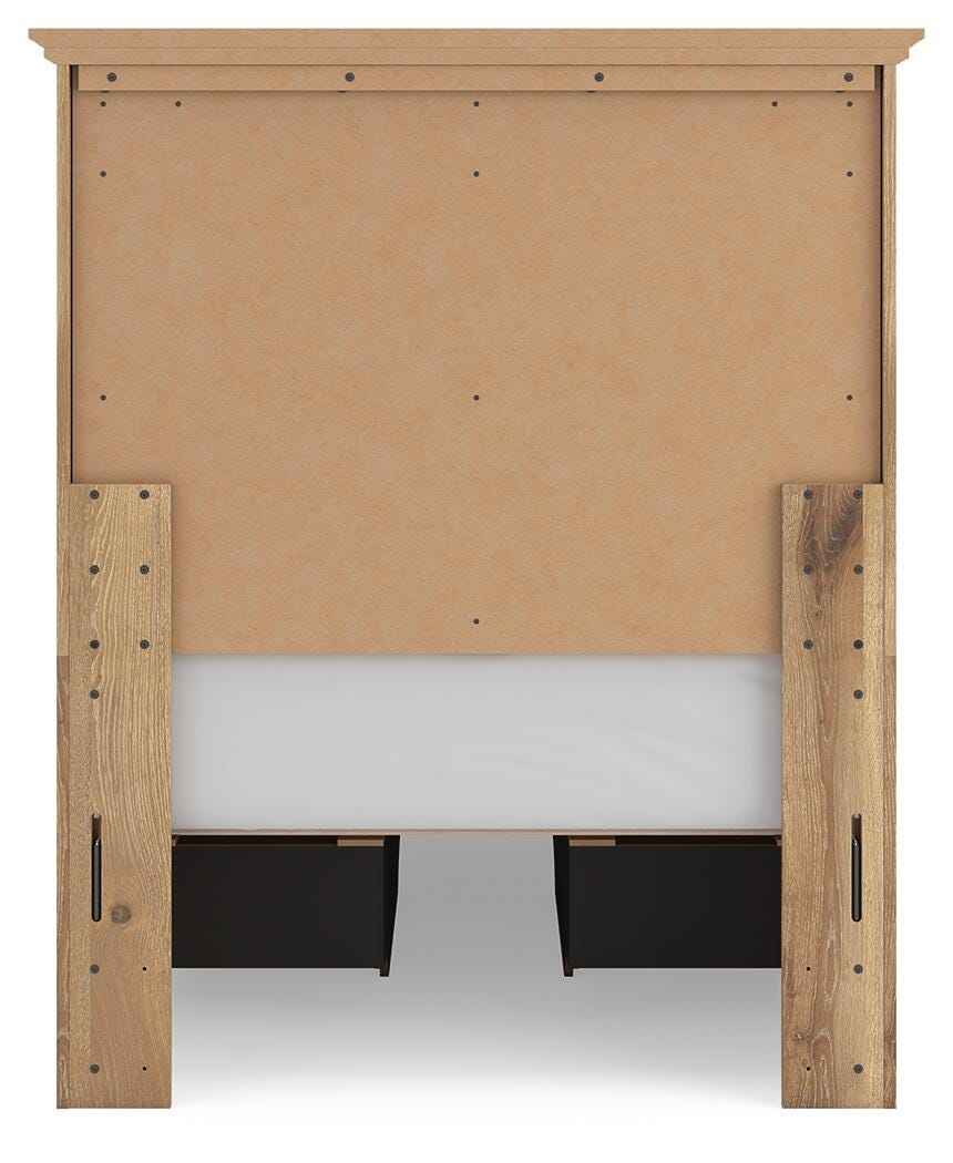 Makidern Tan Twin Panel Storage Bed by Ashley at Eve Furniture