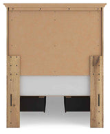 Makidern Tan Twin Panel Storage Bed by Ashley at Eve Furniture