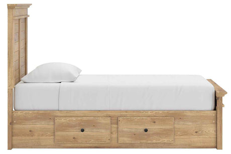 Makidern Tan Twin Panel Storage Bed by Ashley at Eve Furniture