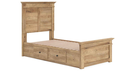 Makidern Tan Twin Panel Storage Bed by Ashley at Eve Furniture