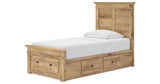 Makidern Tan Twin Panel Storage Bed by Ashley at Eve Furniture