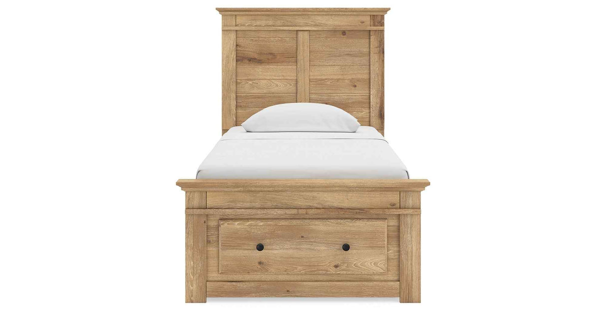 Makidern Tan Twin Panel Storage Bed by Ashley at Eve Furniture