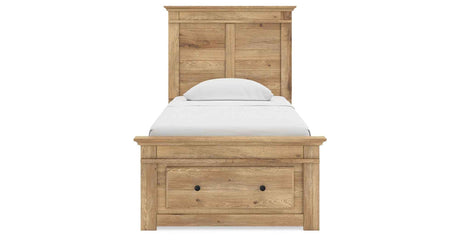 Makidern Tan Twin Panel Storage Bed by Ashley at Eve Furniture