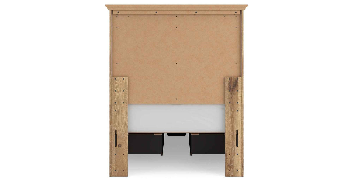 Makidern Tan Twin Panel Storage Bed by Ashley at Eve Furniture