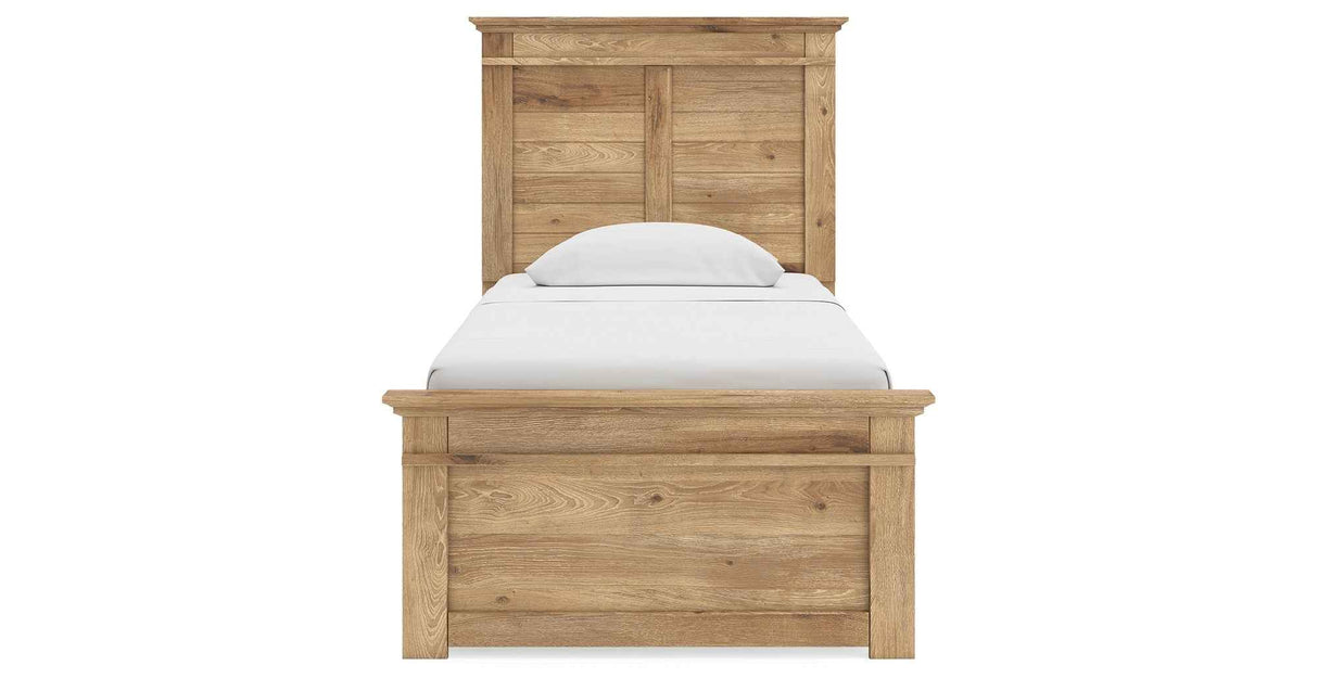 Makidern Tan Twin Panel Storage Bed by Ashley at Eve Furniture