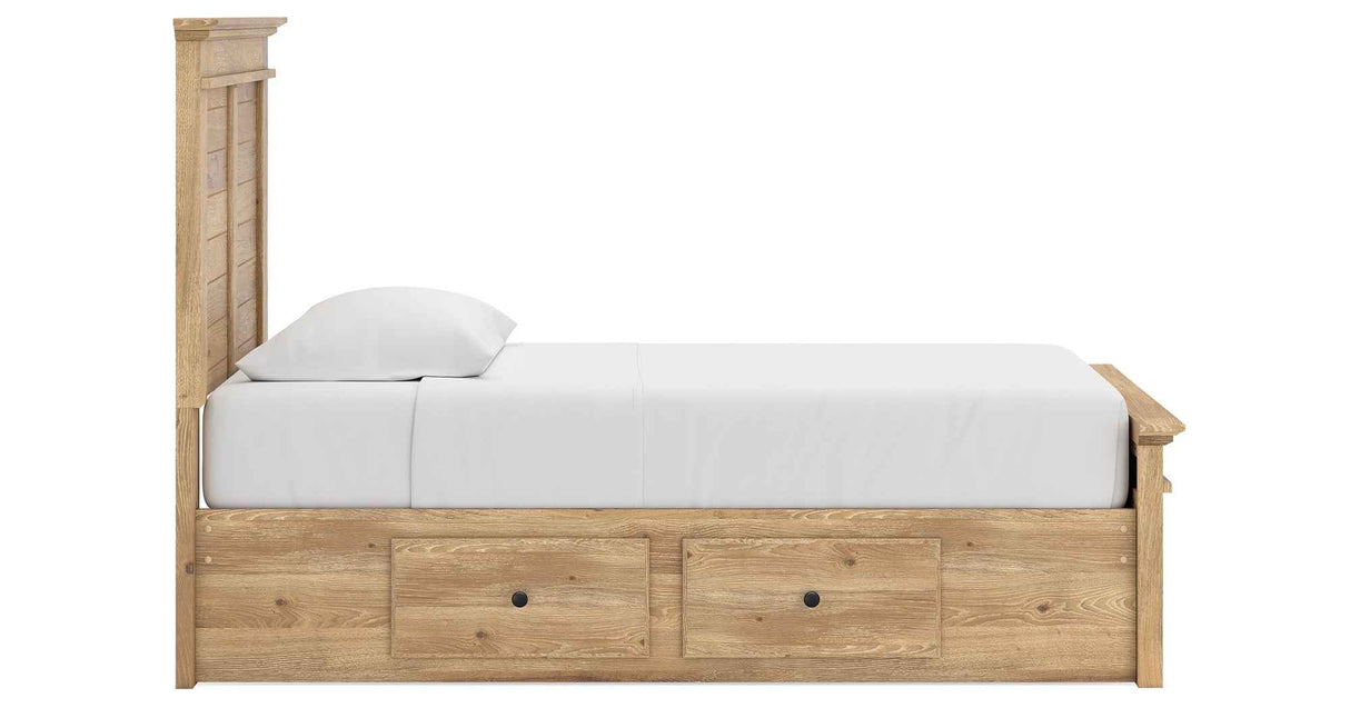 Makidern Tan Twin Panel Storage Bed by Ashley at Eve Furniture