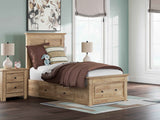 Makidern Tan Twin Panel Storage Bed by Ashley at Eve Furniture