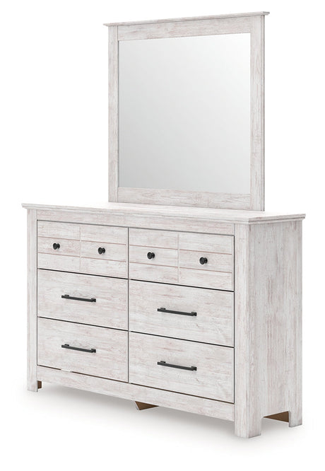 Makidern Whitewash Dresser and Mirror by Ashley at Eve Furniture
