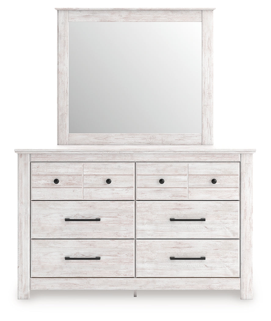 Makidern Whitewash Dresser and Mirror by Ashley at Eve Furniture