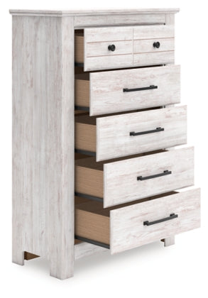 Makidern Whitewash Five Drawer Chest by Ashley at Eve Furniture