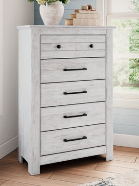 Makidern Whitewash Five Drawer Chest by Ashley at Eve Furniture