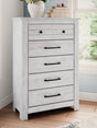 Makidern Whitewash Five Drawer Chest by Ashley at Eve Furniture