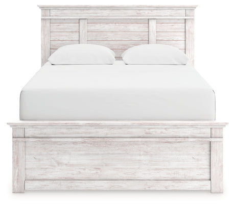 Makidern Whitewash Queen Panel Bed by Ashley at Eve Furniture