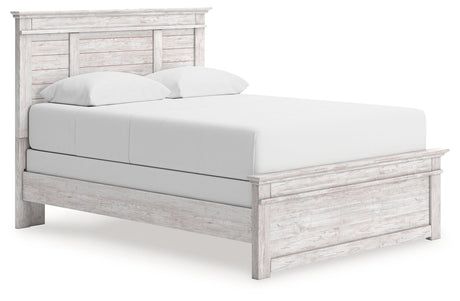 Makidern Whitewash Queen Panel Bed by Ashley at Eve Furniture